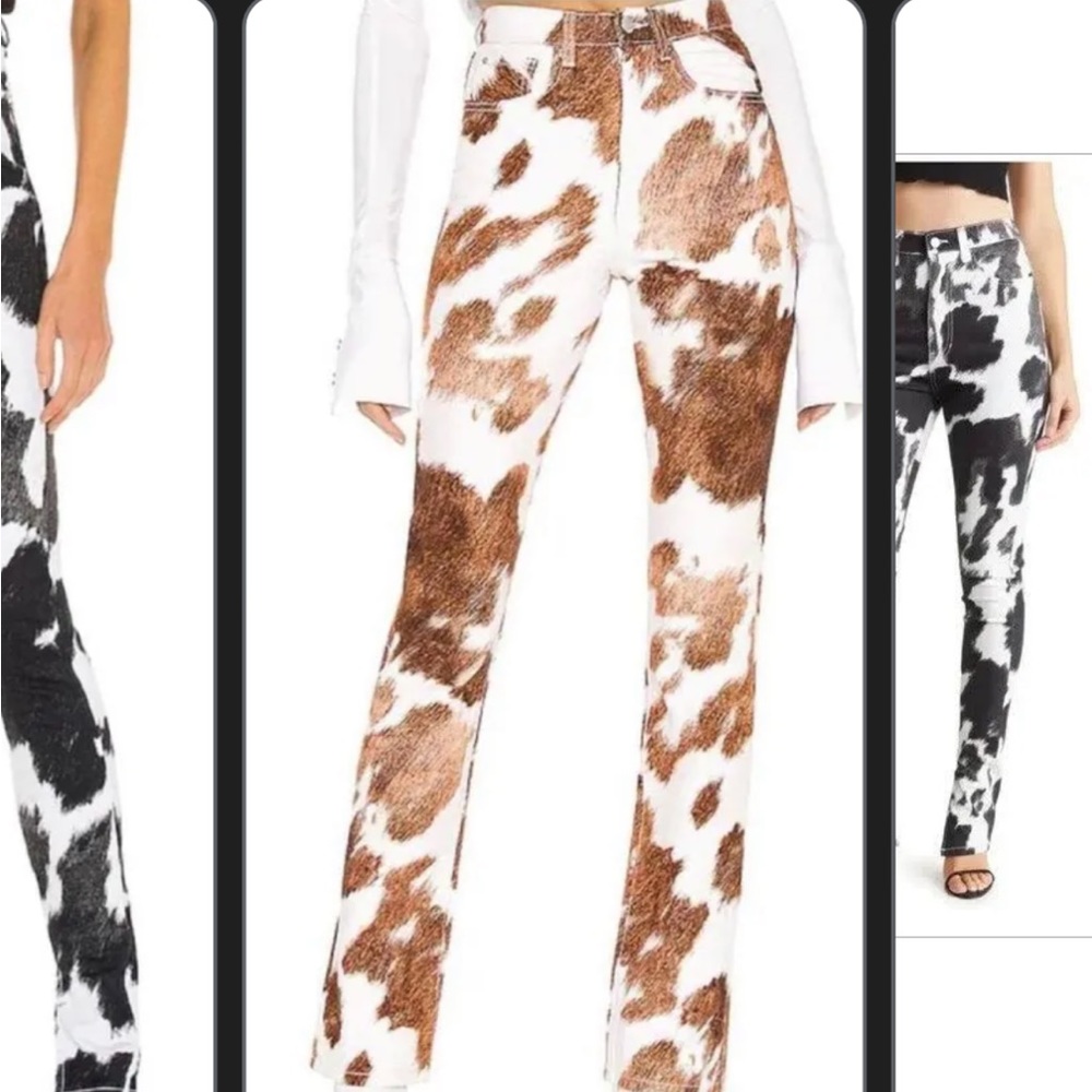 WEWOREWHAT cow print jeans